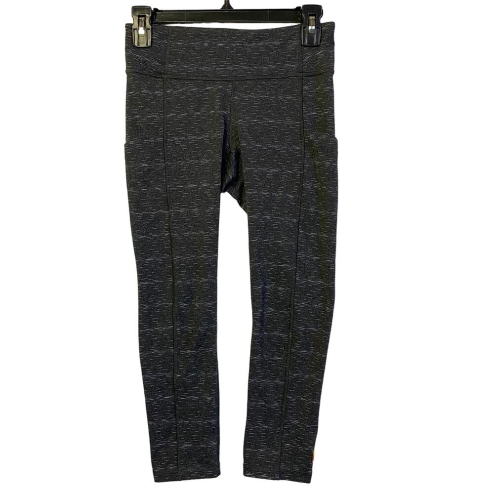 Lucy Gray Pocket Capri Cropped Leggings Athleisure Yoga Small
